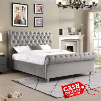 Kilkenny Sleigh Bed - Silver