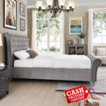 Kilkenny Sleigh Bed - Silver