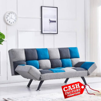 Boston Sofabed - Teal + Grey Patchwork