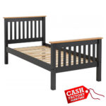 Monaco 3ft Bed High Foot End - Grey+Oak