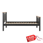 Monaco 3ft Bed High Foot End - Grey+Oak