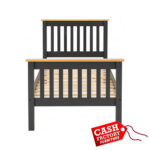 Monaco 3ft Bed High Foot End - Grey+Oak