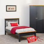 Monaco 3ft Bed Low Foot End - Grey+Oak