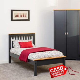 Monaco 3ft Bed Low Foot End - Grey+Oak