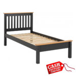 Monaco 3ft Bed Low Foot End - Grey+Oak