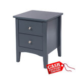 Como Blue 2 Drawer Petite Bedside Table