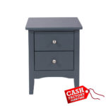 Como Blue 2 Drawer Petite Bedside Table