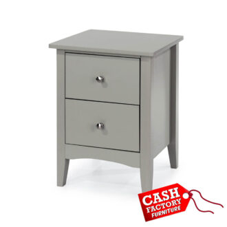 Como Grey 2 Drawer Bedside Locker