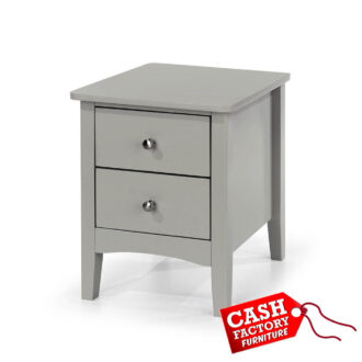 Como Grey 2 Drawer Petite Bedside Locker