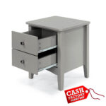 Como Grey 2 Drawer Petite Bedside Locker