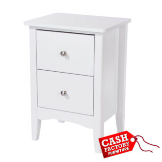 Como White 2 Drawer Bedside Locker