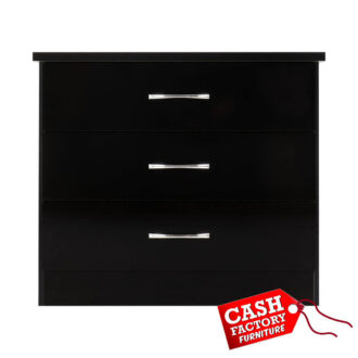 Nevada Black 3 Drawer Chest