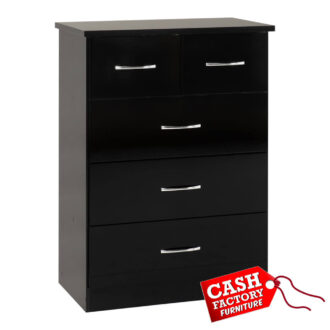 Nevada Black 3 and 2 Drawer Chest