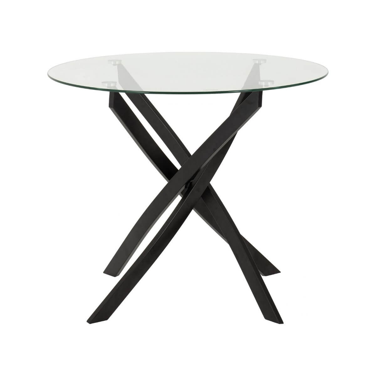 Round glass table clearance with black base