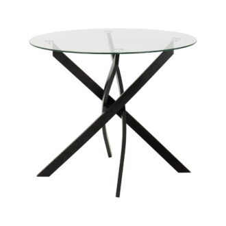 Sheldon Round Top Dining Table - Glass Black