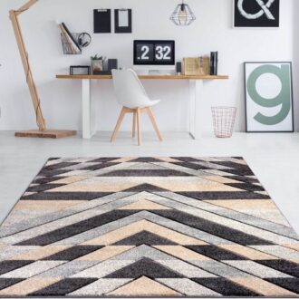 Asher Geo Form Rug - Grey beige