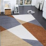 Aspire Geometric Pattern Rug - rust Grey