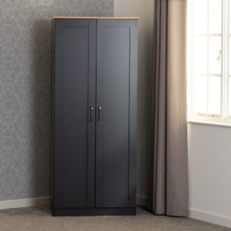 Portland 2 Door Wardrobe - Grey Oak Effect