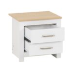 Portland 2 Drawer Bedside Locker - White Oak Effect