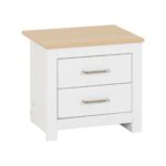 Portland 2 Drawer Bedside Locker - White Oak Effect