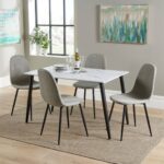 Aspen 1+4 Dining Set - White Grey