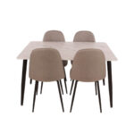 Aspen 1+4 Dining Set - White Grey