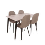 Aspen 1+4 Dining Set - White Grey