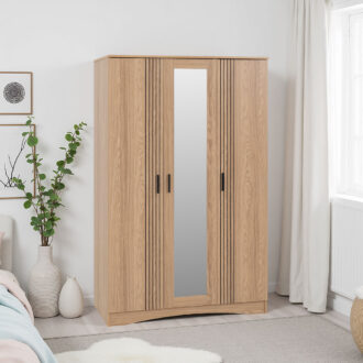 Tessa 3 Door Mirrored Wardrobe