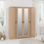 Tessa 4 Door Mirrored Wardrobe