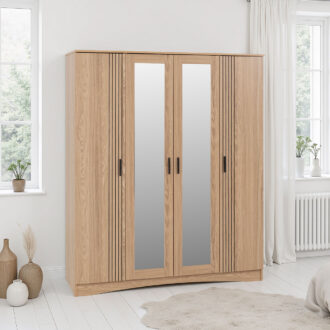 Tessa 4 Door Mirrored Wardrobe