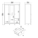 Barcelona Wardrobe with 2 Doors 1 Mirror Door 2 Drawers in White