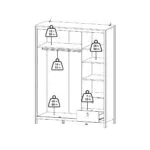 Barcelona Wardrobe with 2 Doors 1 Mirror Door 2 Drawers in White