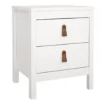 Barcelona Bedside Table 2 Drawers in White