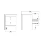 Barcelona Bedside Table 2 Drawers in White