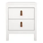 Barcelona Bedside Table 2 Drawers in White
