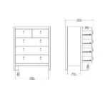 Barcelona Chest 3+2 Drawers in White