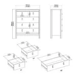 Barcelona Chest 3+2 Drawers in Matt Black
