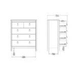 Barcelona Chest 3+2 Drawers in Matt Black