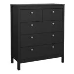 Barcelona Chest 3+2 Drawers in Matt Black