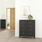 Barcelona Chest 3+2 Drawers in Matt Black