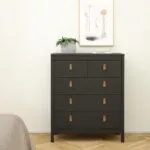 Barcelona Chest 3+2 Drawers in Matt Black