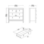 Barcelona Chest 3 Drawers in White