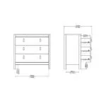 Barcelona Chest 3 Drawers in White