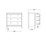 Barcelona Chest 3 Drawers in Matt Black