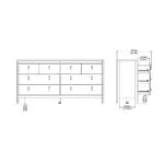 Barcelona Double Dresser 4+4 Drawers in White