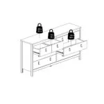 Barcelona Double Dresser 4+4 Drawers in White