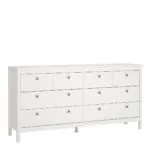 Barcelona Double Dresser 4+4 Drawers in White