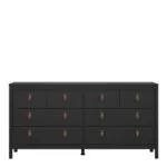 Barcelona Double Dresser 4+4 Drawers in Matt Black