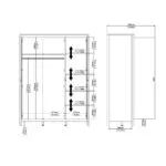 Barcelona Wardrobe with 3 Doors in Matt Black