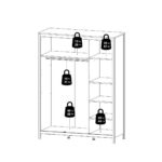 Barcelona Wardrobe with 3 Doors in Matt Black